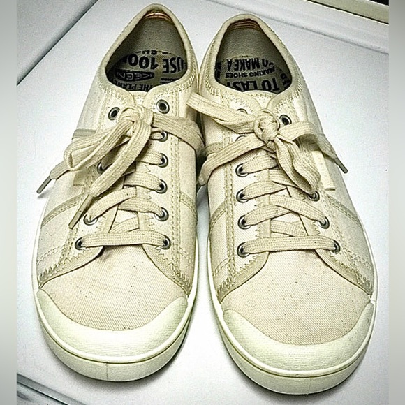 Keen Shoes Mens 9 Vegan Recycled Natural Canvas Keen Vulcanized